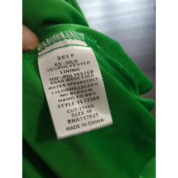 $Women's Green Coquette Cami Midi Dress Polka Dot Romantic ruffle Size M - Picture 7 of 7